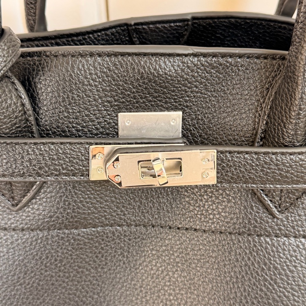 Hermes Birkin 29 Style Black Leather Shoulder Bag - Picture 2 of 7